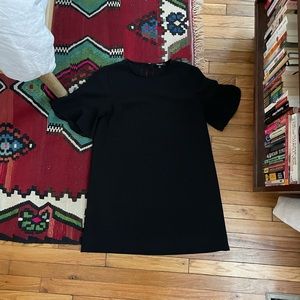 Madewell Black Flutter Sleeve Mini Dress